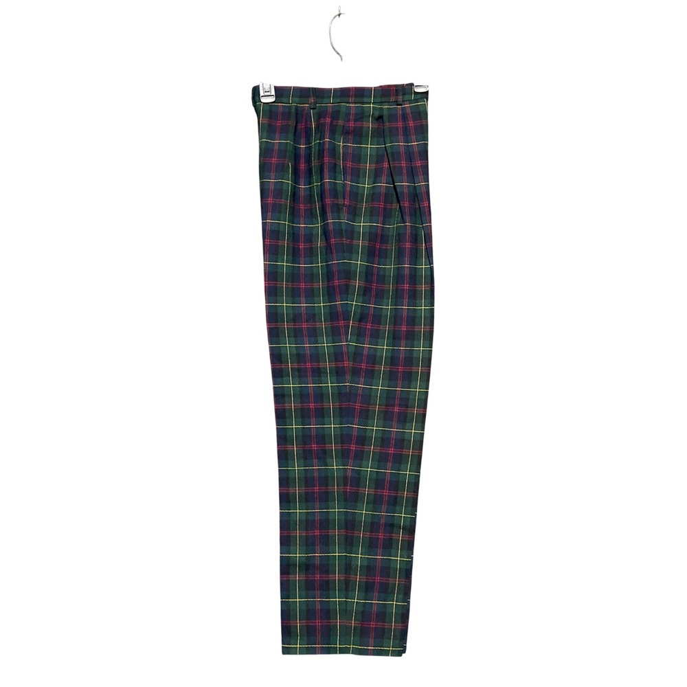 JH Collectibles Tartan Plaid Wool Pants Women's 8 PETITE High Waist Pleated‎